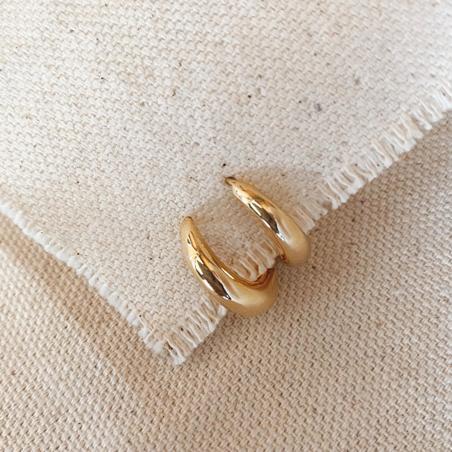 Hoop Artisan Style Clicker Gold Filled Earrings