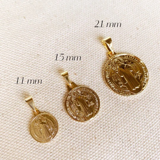 21mm_Gold_Aesthetic_Jewelry_Catholic_Saint_Benedict_Medal_Pendant_Beaded_Chain_Necklace_Women