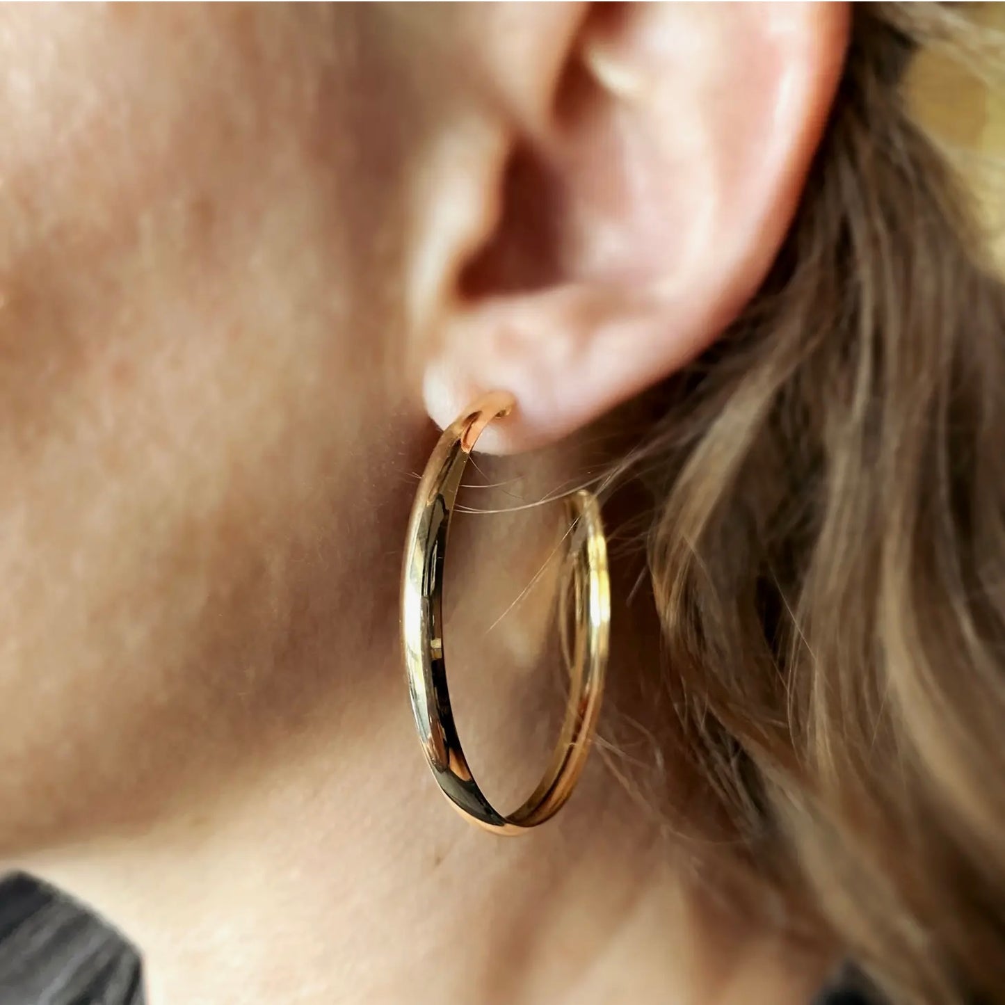 Hoop C-Shape Gold Filled Earrings